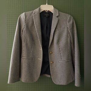 Like NEW: Talbots Navy and Cream Houndstooth Jacket
